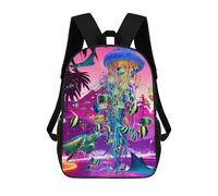 sinyumoney Kids Backpacks, Jellyfish Paradise Vibrant Underwater Scene Kids Backpack Student School Bag 3D Printed Bag Travel Backpacks Fashion Backpack Children Waterproof School Bags 17inch