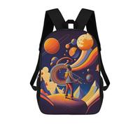 sinyumoney Kids Backpacks, Journey Through Colorful Galaxies Kids Backpack Student School Bag 3D Printed Bag Travel Backpacks Fashion Backpack Children Waterproof School Bags 17inch