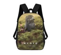 sinyumoney Kids Backpacks Kyoto Jizo Backpack School Backpack Children School Bag Travel Rucksacks Book Bags 3D Printed Backpack for Kids Boys And Girls 17inch
