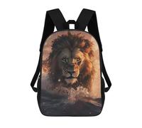 sinyumoney Kids Backpacks Lion in The Wave Backpack School Backpack Children School Bag Travel Rucksacks Book Bags 3D Printed Backpack for Kids Boys And Girls 17inch