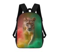 sinyumoney Kids Backpacks, Lioness in Colorful Dust Kids Backpack Student School Bag 3D Printed Bag Travel Backpacks Fashion Backpack Children Waterproof School Bags 17inch