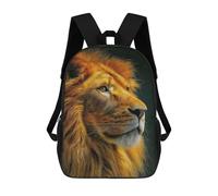 sinyumoney Kids Backpacks Majestic Lion Portrait Backpack School Backpack Children School Bag Travel Rucksacks Book Bags 3D Printed Backpack for Kids Boys And Girls 17inch