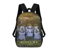sinyumoney Kids Backpacks Miyajima Statue Backpack School Backpack Children School Bag Travel Rucksacks Book Bags 3D Printed Backpack for Kids Boys And Girls 17inch