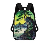 sinyumoney Kids Backpacks Mountain Pine Serenity Backpack School Backpack Children School Bag Travel Rucksacks Book Bags 3D Printed Backpack for Kids Boys And Girls 17inch