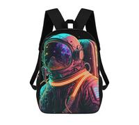 sinyumoney Kids Backpacks Neon Astronaut in Space-5 Backpack School Backpack Children School Bag Travel Rucksacks Book Bags 3D Printed Backpack for Kids Boys And Girls 17inch