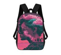 sinyumoney Kids Backpacks, Neon Dreamscape -17 Kids Backpack Student School Bag 3D Printed Bag Travel Backpacks Fashion Backpack Children Waterproof School Bags 17inch