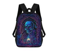 sinyumoney Kids Backpacks Neon Forest with Lantern Backpack School Backpack Children School Bag Travel Rucksacks Book Bags 3D Printed Backpack for Kids Boys And Girls 17inch