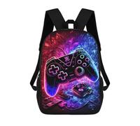 sinyumoney Kids Backpacks, Neon Gaming Controllers Kids Backpack Student School Bag 3D Printed Bag Travel Backpacks Fashion Backpack Children Waterproof School Bags 17inch