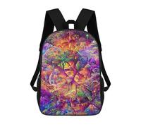 sinyumoney Kids Backpacks Neon Jungle Vibrance Backpack School Backpack Children School Bag Travel Rucksacks Book Bags 3D Printed Backpack for Kids Boys And Girls 17inch