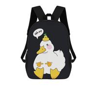 sinyumoney Kids Backpacks, Oh No Duck Kids Backpack Student School Bag 3D Printed Bag Travel Backpacks Fashion Backpack Children Waterproof School Bags 17inch