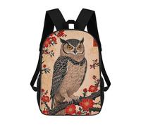 sinyumoney Kids Backpacks, Owl Bird Kids Backpack Student School Bag 3D Printed Bag Travel Backpacks Fashion Backpack Children Waterproof School Bags 17inch