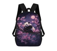 sinyumoney Kids Backpacks Panda Moonlit Blossom Backpack School Backpack Children School Bag Travel Rucksacks Book Bags 3D Printed Backpack for Kids Boys And Girls 17inch