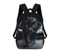sinyumoney Kids Backpacks, Panther And Black Hypercar Kids Backpack Student School Bag 3D Printed Bag Travel Backpacks Fashion Backpack Children Waterproof School Bags 17inch