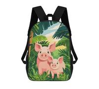 sinyumoney Kids Backpacks Pigs in The Jungle Backpack School Backpack Children School Bag Travel Rucksacks Book Bags 3D Printed Backpack for Kids Boys And Girls 17inch