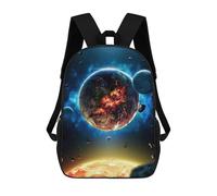 sinyumoney Kids Backpacks, Planetary Apocalypse Scene Kids Backpack Student School Bag 3D Printed Bag Travel Backpacks Fashion Backpack Children Waterproof School Bags 17inch