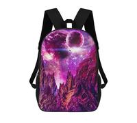 sinyumoney Kids Backpacks Purple Galaxy Landscape Backpack School Backpack Children School Bag Travel Rucksacks Book Bags 3D Printed Backpack for Kids Boys And Girls 17inch