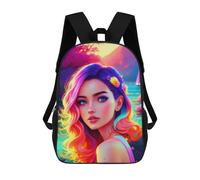 sinyumoney Kids Backpacks, Rainbow Hair Dreamscape Kids Backpack Student School Bag 3D Printed Bag Travel Backpacks Fashion Backpack Children Waterproof School Bags 17inch