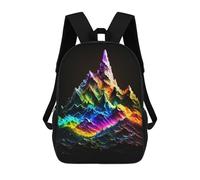 sinyumoney Kids Backpacks Rainbow Mountain Landscape Backpack School Backpack Children School Bag Travel Rucksacks Book Bags 3D Printed Backpack for Kids Boys And Girls 17inch