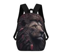 sinyumoney Kids Backpacks Regal Lion Majesty -4 Backpack School Backpack Children School Bag Travel Rucksacks Book Bags 3D Printed Backpack for Kids Boys And Girls 17inch