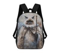 sinyumoney Kids Backpacks, Royal Persian Cat with Umbrella Art Print Kids Backpack Student School Bag 3D Printed Bag Travel Backpacks Fashion Backpack Children Waterproof School Bags 17inch