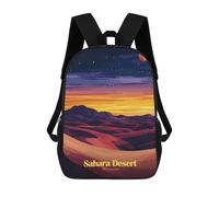 sinyumoney Kids Backpacks, Sahara Desert Sunset Kids Backpack Student School Bag 3D Printed Bag Travel Backpacks Fashion Backpack Children Waterproof School Bags 17inch