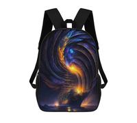 sinyumoney Kids Backpacks, Sailing Through Cosmic Whirlpools Kids Backpack Student School Bag 3D Printed Bag Travel Backpacks Fashion Backpack Children Waterproof School Bags 17inch