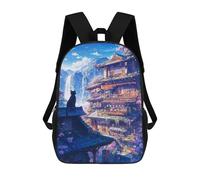 sinyumoney Kids Backpacks, Sakura Anime Cat Japanese Kids Backpack Student School Bag 3D Printed Bag Travel Backpacks Fashion Backpack Children Waterproof School Bags 17inch
