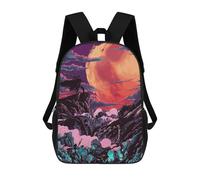 sinyumoney Kids Backpacks, Silent Planet A Lone Warrior's Journey Kids Backpack Student School Bag 3D Printed Bag Travel Backpacks Fashion Backpack Children Waterproof School Bags 17inch