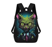 sinyumoney Kids Backpacks Slime Cat in Suit Backpack School Backpack Children School Bag Travel Rucksacks Book Bags 3D Printed Backpack for Kids Boys And Girls 17inch