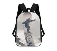 sinyumoney Kids Backpacks Snowboard Art Installation Backpack School Backpack Children School Bag Travel Rucksacks Book Bags 3D Printed Backpack for Kids Boys And Girls 17inch