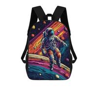 sinyumoney Kids Backpacks, Space Odyssey Astronaut's Journey Kids Backpack Student School Bag 3D Printed Bag Travel Backpacks Fashion Backpack Children Waterproof School Bags 17inch
