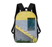 sinyumoney Kids Backpacks, Stairway to Yellow Heaven Kids Backpack Student School Bag 3D Printed Bag Travel Backpacks Fashion Backpack Children Waterproof School Bags 17inch