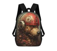sinyumoney Kids Backpacks, Steampunk Bear Portrait Kids Backpack Student School Bag 3D Printed Bag Travel Backpacks Fashion Backpack Children Waterproof School Bags 17inch