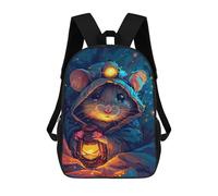 sinyumoney Kids Backpacks Steampunk Mouse Lantern Adventure Backpack School Backpack Children School Bag Travel Rucksacks Book Bags 3D Printed Backpack for Kids Boys And Girls 17inch