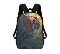 sinyumoney Kids Backpacks Tiger in The Jungle-4 Backpack School Backpack Children School Bag Travel Rucksacks Book Bags 3D Printed Backpack for Kids Boys And Girls 17inch