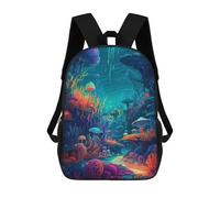 sinyumoney Kids Backpacks Underwater Mushroom Paradise Backpack School Backpack Children School Bag Travel Rucksacks Book Bags 3D Printed Backpack for Kids Boys And Girls 17inch
