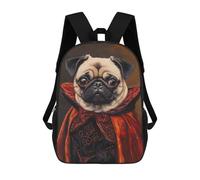 sinyumoney Kids Backpacks, Vampire Pug Art Print Kids Backpack Student School Bag 3D Printed Bag Travel Backpacks Fashion Backpack Children Waterproof School Bags 17inch
