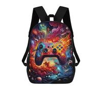 sinyumoney Kids Backpacks, Vibrant Gaming Controller Artwork -114 Kids Backpack Student School Bag 3D Printed Bag Travel Backpacks Fashion Backpack Children Waterproof School Bags 17inch