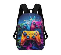 sinyumoney Kids Backpacks, Vibrant Gaming Controllers -24 Kids Backpack Student School Bag 3D Printed Bag Travel Backpacks Fashion Backpack Children Waterproof School Bags 17inch
