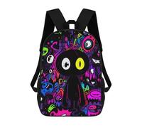sinyumoney Kids Backpacks Vibrant Neon Artwork Backpack School Backpack Children School Bag Travel Rucksacks Book Bags 3D Printed Backpack for Kids Boys And Girls 17inch