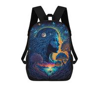 sinyumoney Kids Backpacks Whispering Forest Dreamscape Backpack School Backpack Children School Bag Travel Rucksacks Book Bags 3D Printed Backpack for Kids Boys And Girls 17inch