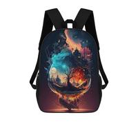 sinyumoney Kids Backpacks, Whispering Forests A Surreal Journey Kids Backpack Student School Bag 3D Printed Bag Travel Backpacks Fashion Backpack Children Waterproof School Bags 17inch