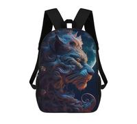 sinyumoney Kids Backpacks, Whispering Moonlit Mane Kids Backpack Student School Bag 3D Printed Bag Travel Backpacks Fashion Backpack Children Waterproof School Bags 17inch