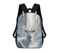 sinyumoney Kids Backpacks Winter Wonderland Deer Backpack School Backpack Children School Bag Travel Rucksacks Book Bags 3D Printed Backpack for Kids Boys And Girls 17inch