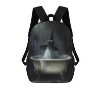sinyumoney Kids Backpacks Witch Bath Time Magic Backpack School Backpack Children School Bag Travel Rucksacks Book Bags 3D Printed Backpack for Kids Boys And Girls 17inch