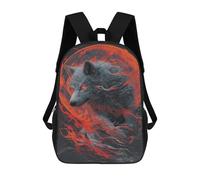 sinyumoney Kids Backpacks, Wolf Moon T-Shirt Kids Backpack Student School Bag 3D Printed Bag Travel Backpacks Fashion Backpack Children Waterproof School Bags 17inch