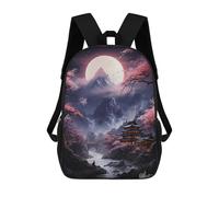 sinyumoney Kids Cherry Blossom Moonlit Valley Backpack for Boys And Girls, Kid Backpack Travel Bagpack School Bag for Teenagers 17inch