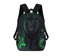 sinyumoney Kids Children 17inch School Backpack Black Lion The Ultimate Protector Bookbags Casual Travel Rucksack 3D Printed Boys Girls Large Capacity Daypack