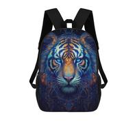 sinyumoney Kids Children 17inch School Backpack Neon Tiger Bookbags Casual Travel Rucksack 3D Printed Boys Girls Large Capacity Daypack