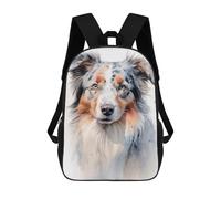 sinyumoney Kids Children School Backpack Australian Shepherd Dog Bookbags Casual Travel Rucksack 3D Printed Boys Girls Large Capacity Daypack 17inch